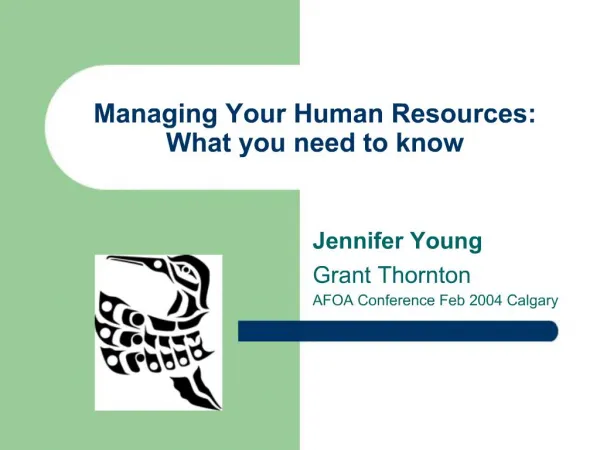 Managing Your Human Resources: What you need to know