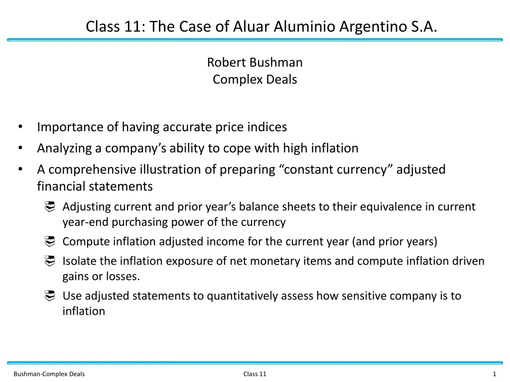 class 11 the case of aluar aluminio argentino s a
