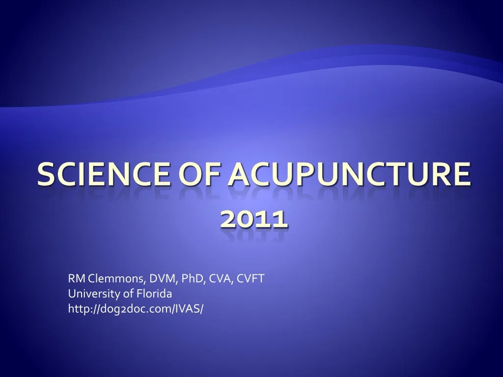science of acupuncture 2011