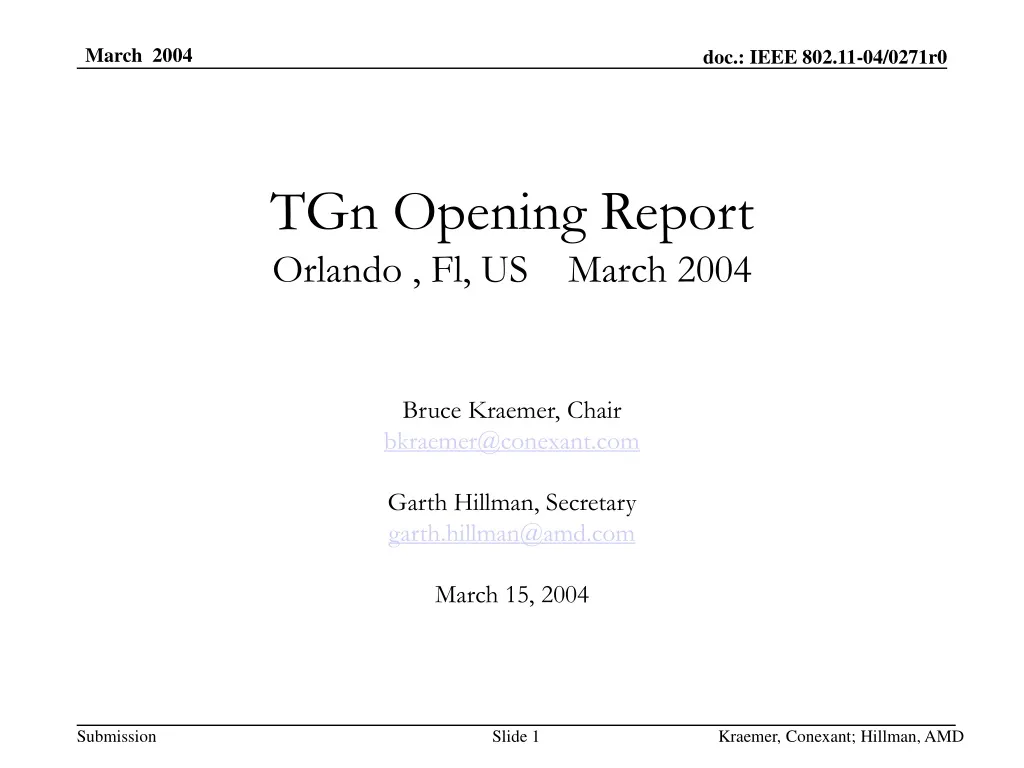 tgn opening report orlando fl us march 2004