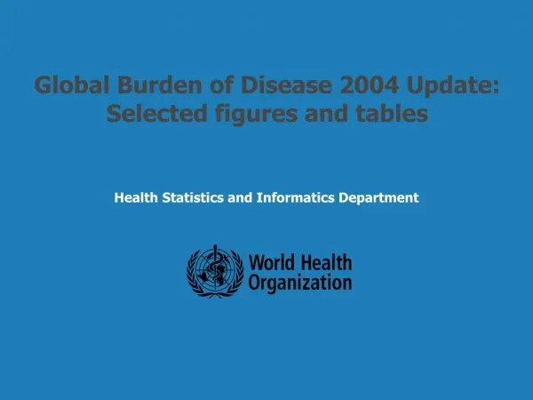 Global Burden of Disease 2004 Update: Selected figures and tables