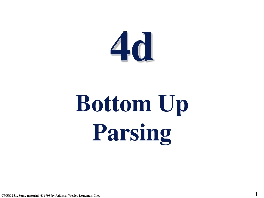 4d bottom up parsing