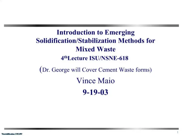 Introduction to Emerging Solidification