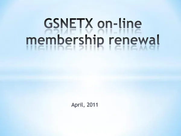GSNETX on-line membership renewal