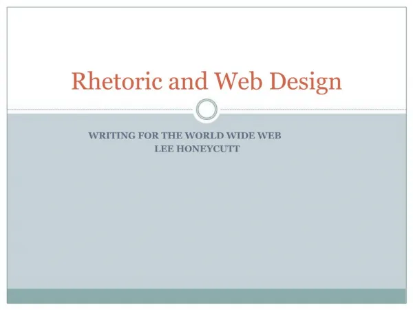 Rhetoric and Web Design