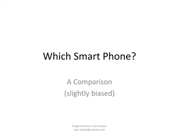 Which Smart Phone?