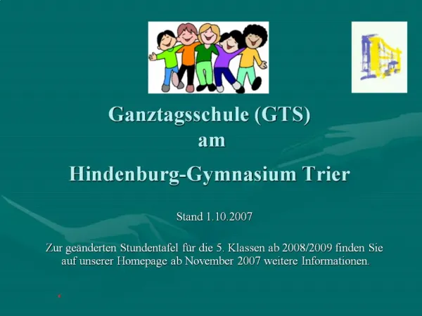 Ganztagsschule GTS am Hindenburg-Gymnasium Trier