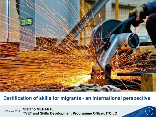 Certification of skills for migrants - an international perspective