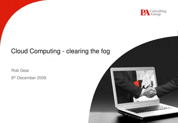 Cloud Computing - clearing the fog