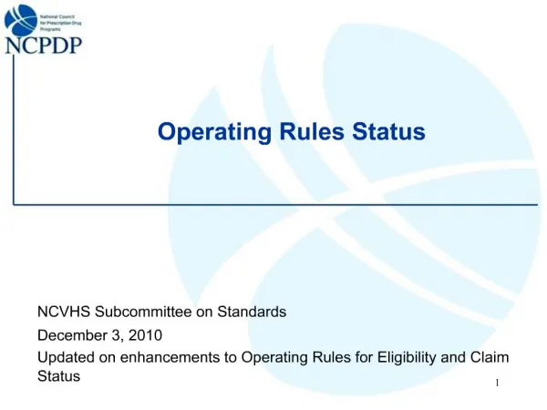Operating Rules Status