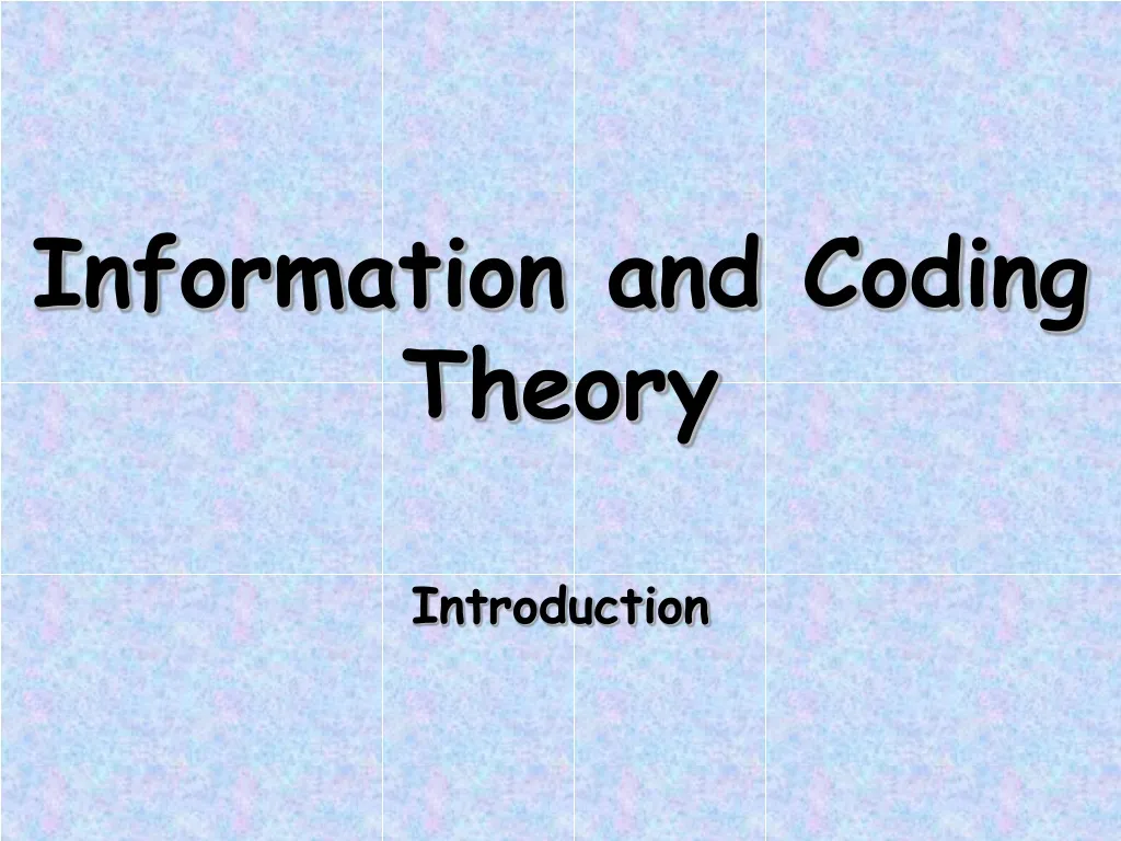information and coding theory introduction