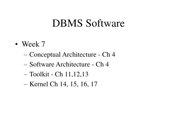 DBMS Software