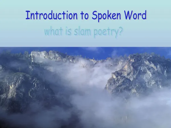 What is slam poetry