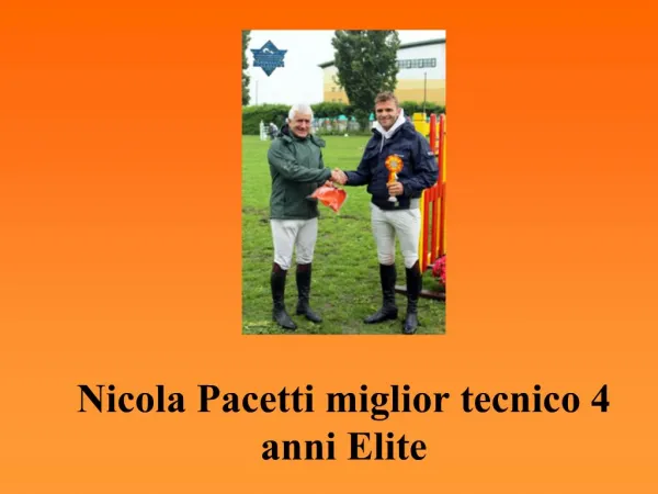 Nicola Pacetti miglior tecnico 4 anni Elite