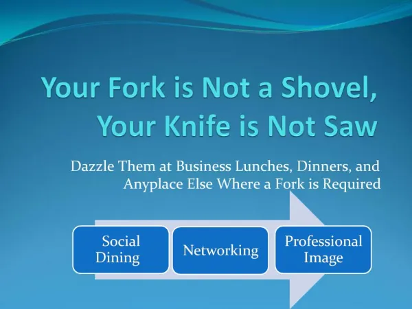 Your Fork is Not a Shovel, Your Knife is Not Saw