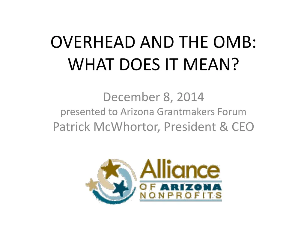 overhead and the omb what does it mean