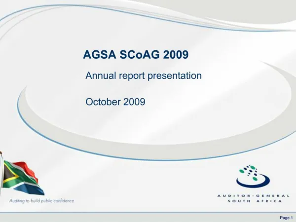 AGSA SCoAG 2009