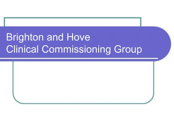 Brighton and Hove Clinical Commissioning Group