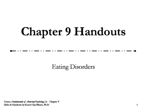 Chapter 9 Handouts