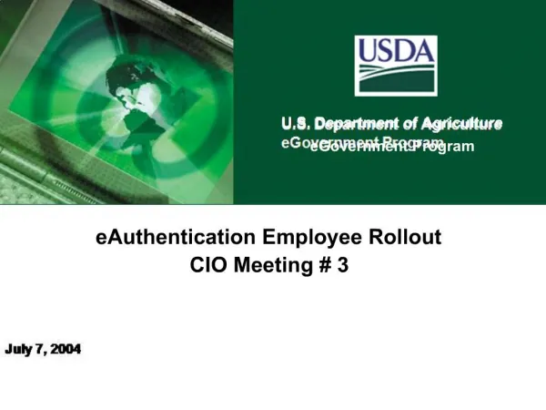 EAuthentication Employee Rollout CIO Meeting 3