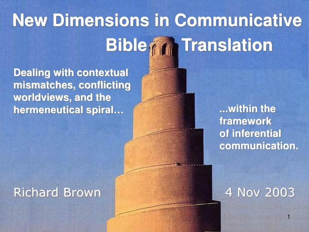 new dimensions in communicative bible translation