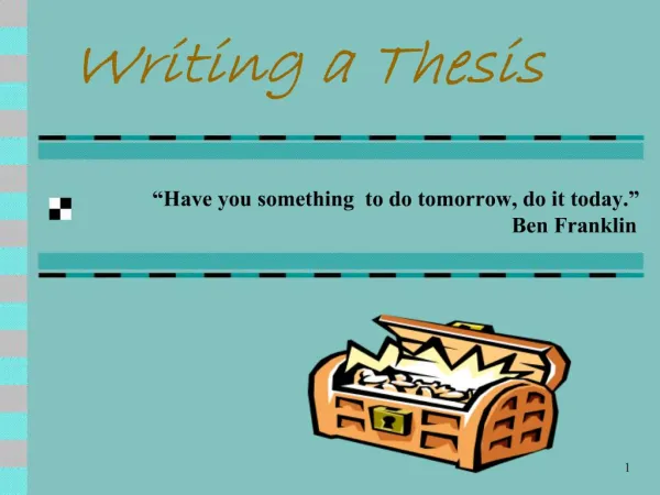 Writing a Thesis
