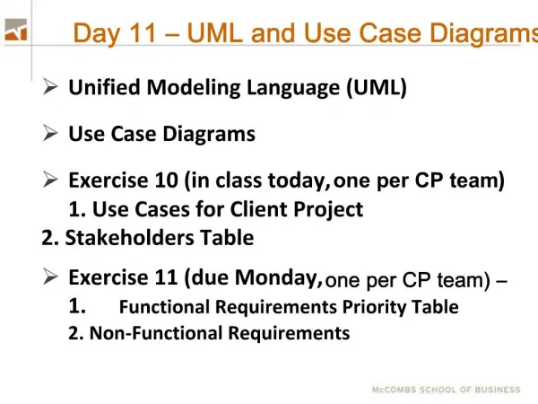 Day 11 UML and Use Case Diagrams