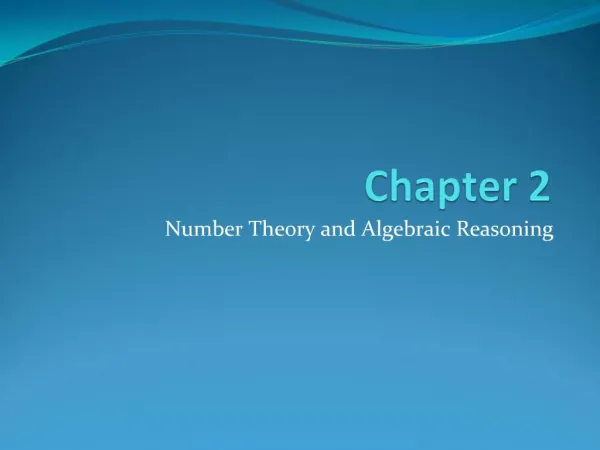 Number Theory and Algebraic Reasoning