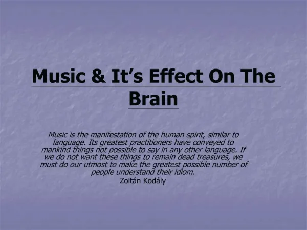 Music It s Effect On The Brain