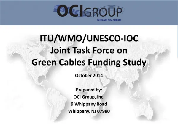 ITU/WMO/UNESCO-IOC Joint Task Force on Green Cables Funding Study