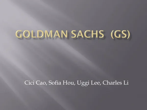 Goldman Sachs GS