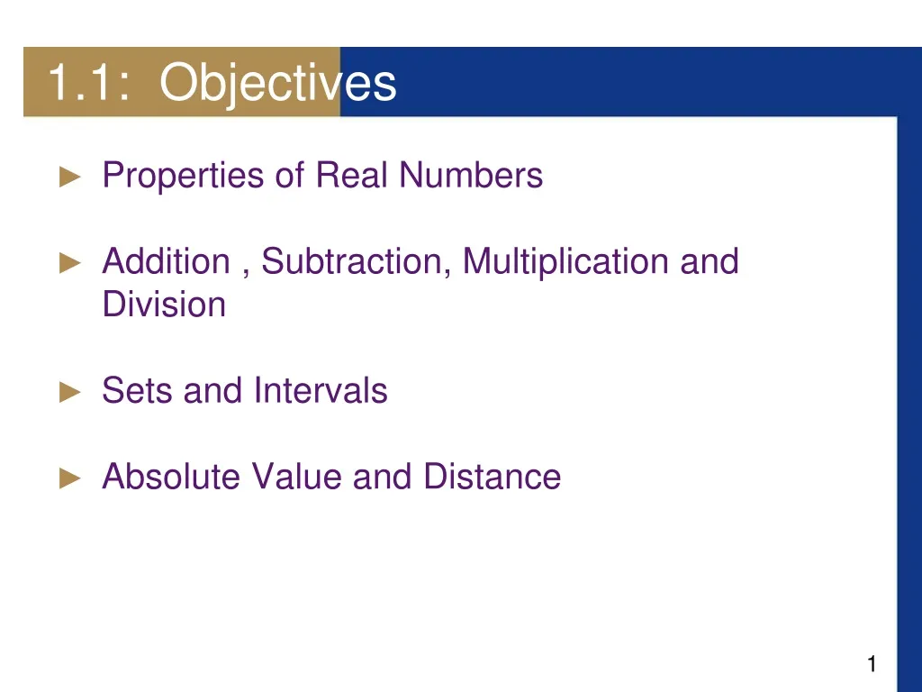 1 1 objectives