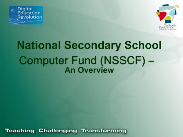 National Secondary School Computer Fund NSSCF An Overview