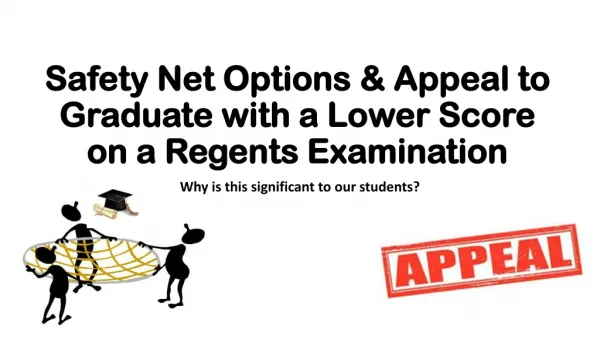 Safety Net Options &amp; Appeal to Graduate with a Lower Score on a Regents Examination