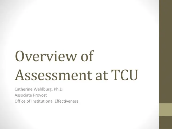 Overview of Assessment at TCU