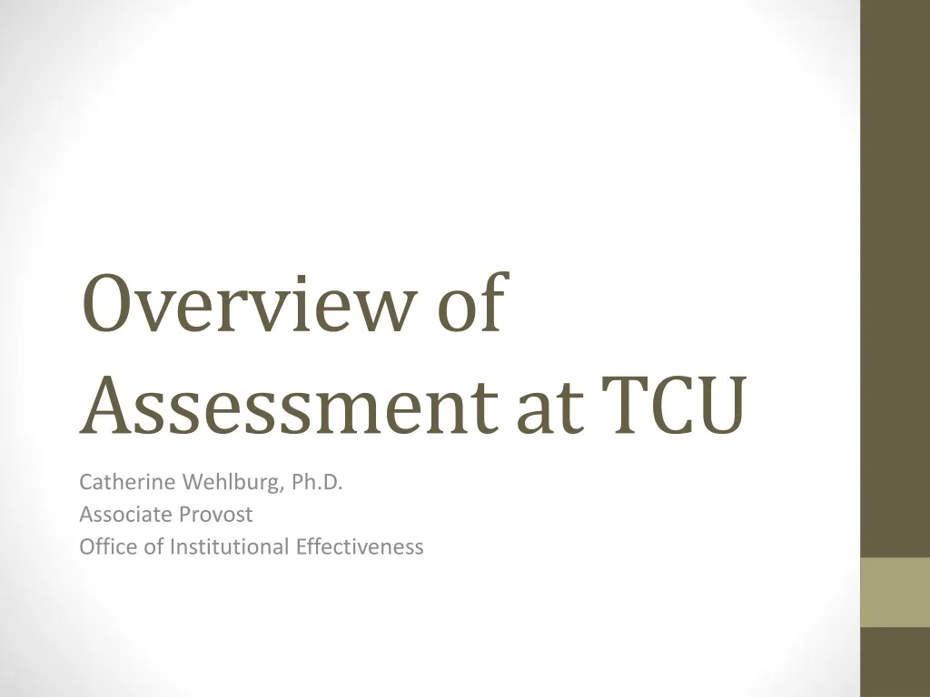 overview of assessment at tcu