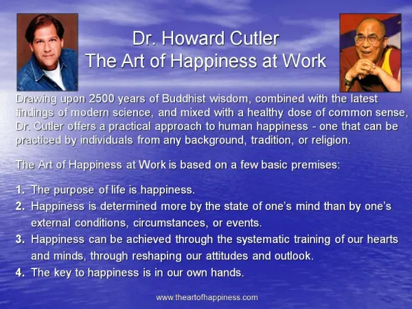Dr. Howard Cutler The Art of Happiness at Work