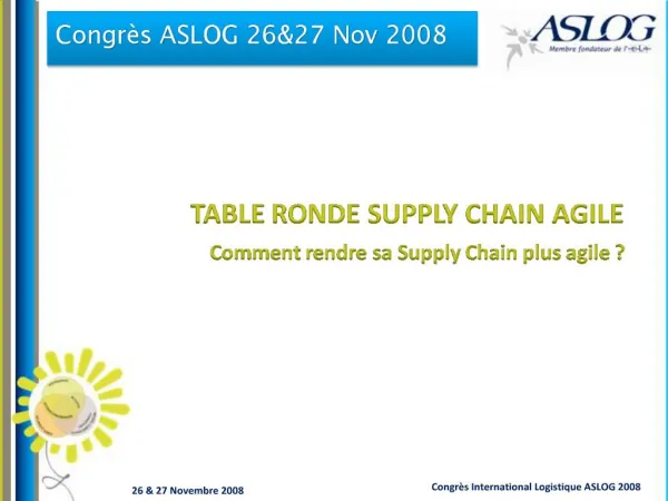 TABLE RONDE SUPPLY CHAIN AGILE
