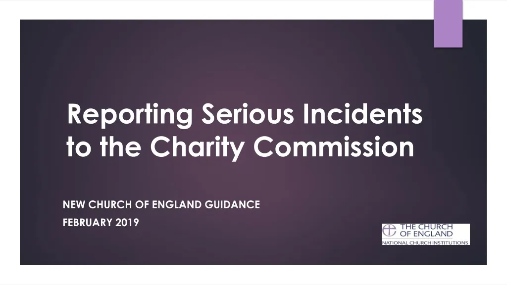reporting serious incidents to the charity commission