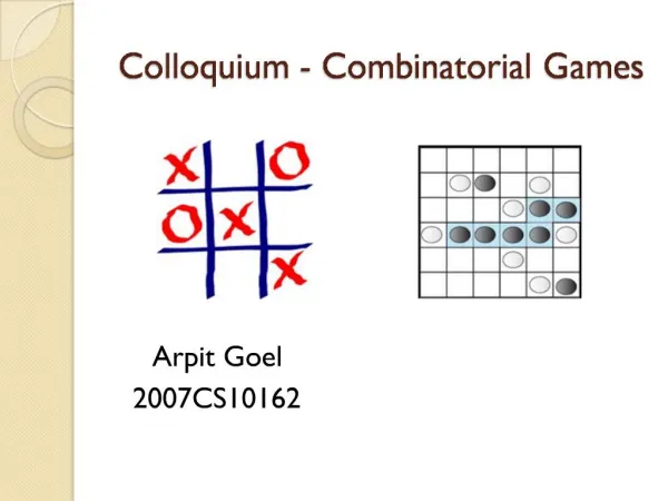 Colloquium - Combinatorial Games