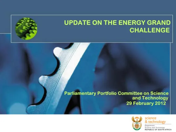Parliamentary Portfolio Committee on Science and Technology 29 February 2012