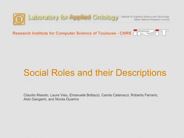 Social Roles and their Descriptions