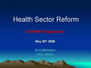 Health Sector Reform - slide 1