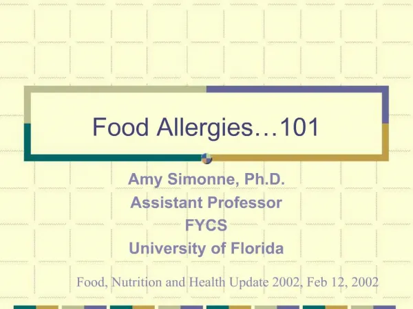 Food Allergies 101