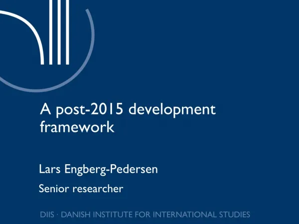 A post-2015 development framework
