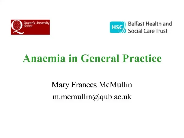 Anaemia in General Practice