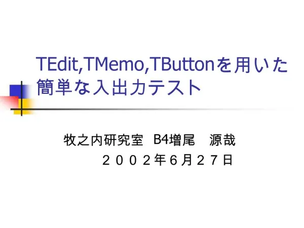 TEdit,TMemo,TButton