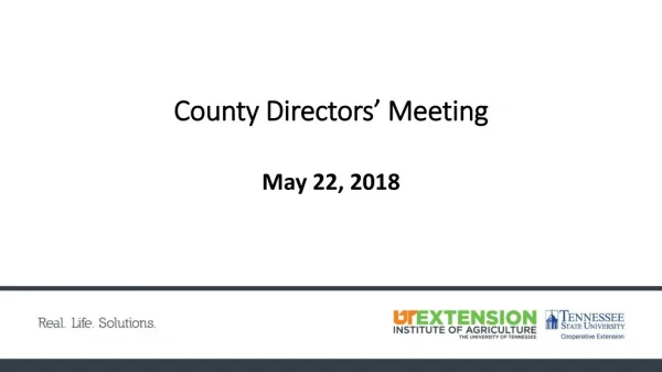 County Directors’ Meeting