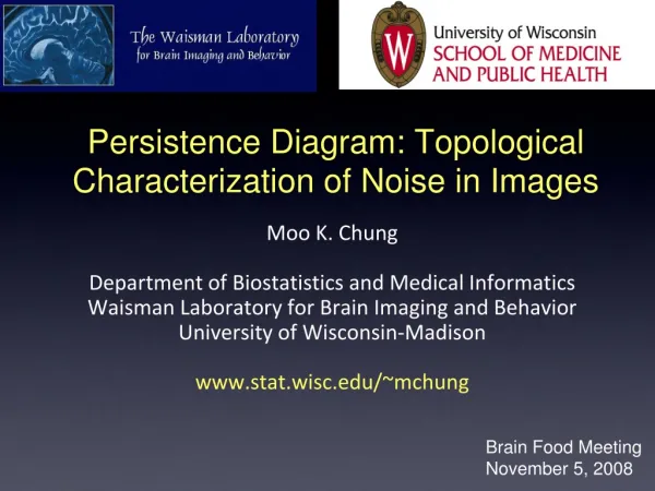 Persistence Diagram: Topological Characterization of Noise in Images