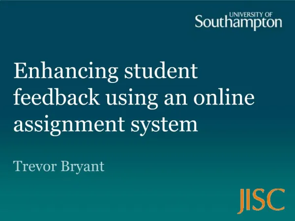 Enhancing student feedback using an online assignment system